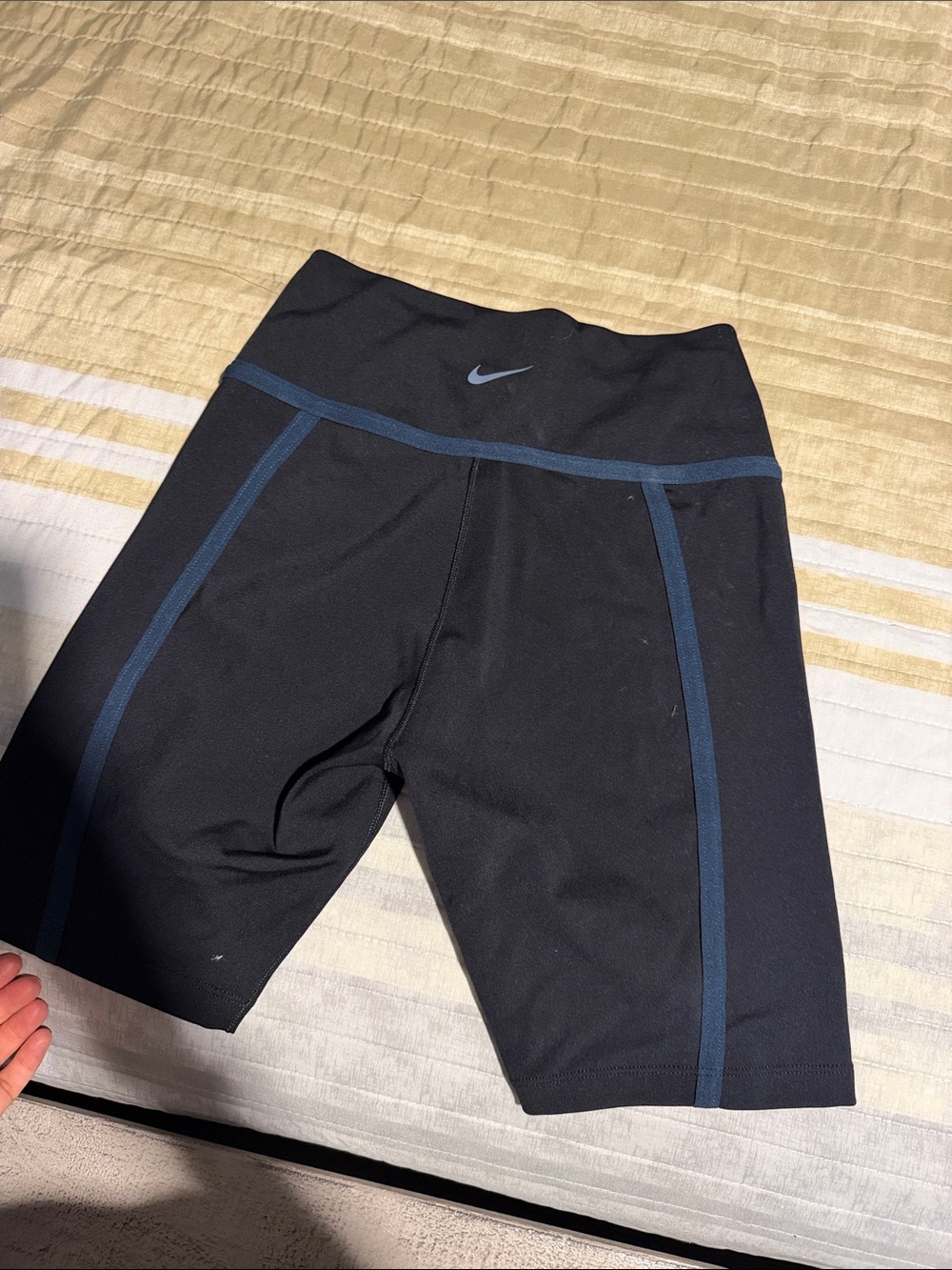 Nike Black Cycling Shorts with Dark Blue Trim